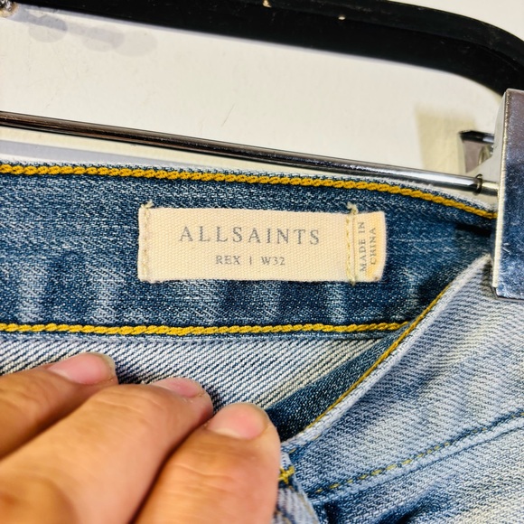 All Saints Light Blue Rex Jeans Men’s Size 32 - Picture 3 of 11